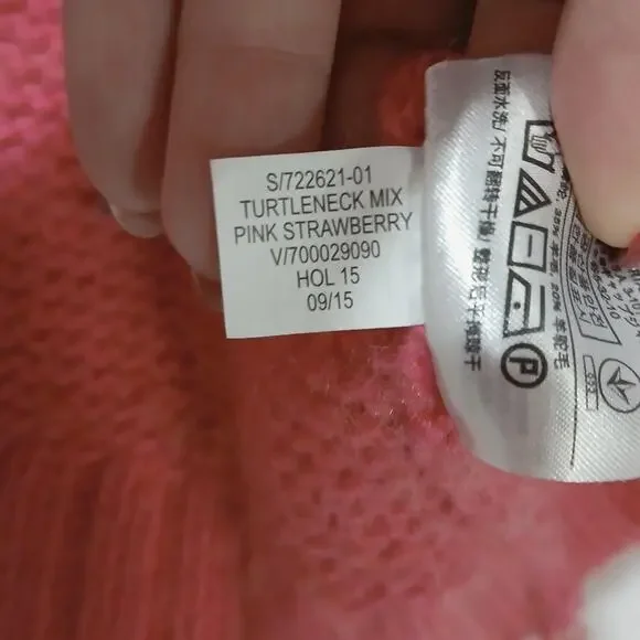 Banana Republic Sweater Womens XL Pink Strawberry Turtleneck Wool Alpaca - Picture 6 of 9